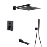 Casa si Gradina - Sanitare - Lavoar baie si accesorii - Baterii sanitare - Set baterie dus, Blackswan, Tip M73.41, model negru mat, dimensiune 20 cm - Infinity.ro