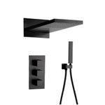Casa si Gradina - Sanitare - Lavoar baie si accesorii - Baterii sanitare - Set baterie dus, Blackswan, Tip M73.13, model negru mat, dimensiune 55 cm - Infinity.ro