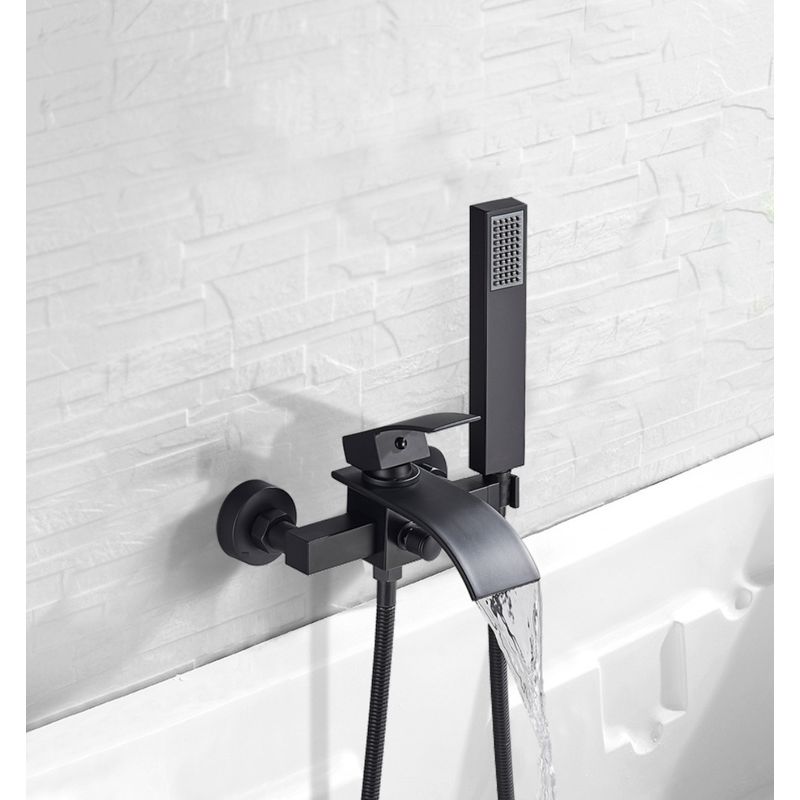 Casa si Gradina - Sanitare - Lavoar baie si accesorii - Baterii sanitare - Set baterie cada si baterie chiuveta, Blackswan, Tip M52, model negru mat, dimensiune 20 cm - Infinity.ro