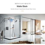 Casa si Gradina - Sanitare - Lavoar baie si accesorii - Baterii sanitare - Set baterie dus, Blackswan, Tip M3.7 LED, model negru mat, dimensiune 40 cm - Infinity.ro