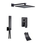 Casa si Gradina - Sanitare - Lavoar baie si accesorii - Baterii sanitare - Set baterie dus, Blackswan, Tip M3.17, model negru antichizat, dimensiune 40 cm - Infinity.ro