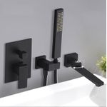Casa si Gradina - Sanitare - Lavoar baie si accesorii - Baterii sanitare - Set baterie cada, Blackswan, Tip M73, model negru mat, dimensiune 21.2 cm - Infinity.ro