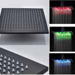 Casa si Gradina - Sanitare - Lavoar baie si accesorii - Baterii sanitare - Set baterie dus, Blackswan, Tip M3.19 LED, model negru mat cu pipa swivel, dimensiune 30 cm - Infinity.ro