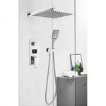 Casa si Gradina - Sanitare - Lavoar baie si accesorii - Baterii sanitare - Set baterie dus, Blackswan, Tip M180, model crom, cu 2 cai si dus SPA, dimensiune 30 cm - Infinity.ro