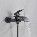 Casa si Gradina - Sanitare - Lavoar baie si accesorii - Baterii sanitare - Set baterie cada si baterie chiuveta, Blackswan, Tip M52, model negru mat, dimensiune 20 cm - Infinity.ro