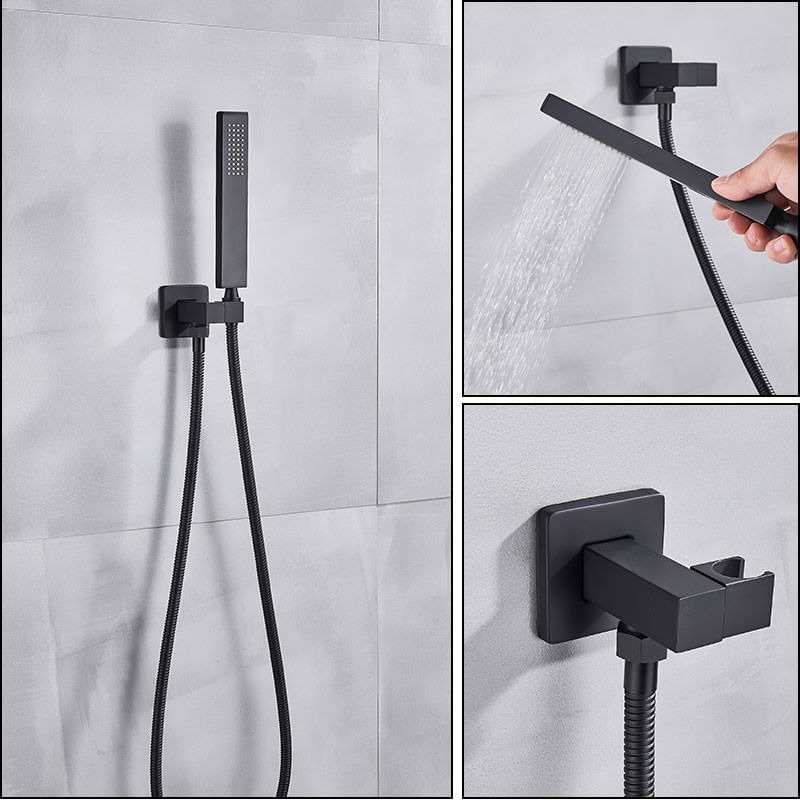 Casa si Gradina - Sanitare - Lavoar baie si accesorii - Baterii sanitare - Set baterie cada, Blackswan, Tip M73, model negru mat, dimensiune 21.2 cm - Infinity.ro