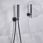 Casa si Gradina - Sanitare - Lavoar baie si accesorii - Baterii sanitare - Set baterie dus, Blackswan, Tip M73.13, model negru mat, dimensiune 55 cm - Infinity.ro