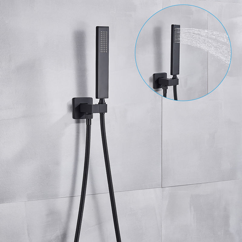 Casa si Gradina - Sanitare - Lavoar baie si accesorii - Baterii sanitare - Set baterie dus, Blackswan, Tip M73.13, model negru mat, dimensiune 55 cm - Infinity.ro