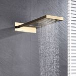 Casa si Gradina - Sanitare - Lavoar baie si accesorii - Baterii sanitare - Set baterie dus, Blackswan, Tip M198, model auriu lucios, 3 cai, display si cap de dus cu 2 moduri, dimensiune 55 cm - Infinity.ro