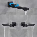 Casa si Gradina - Sanitare - Lavoar baie si accesorii - Baterii sanitare - Set baterie dus, Blackswan, Tip M73.41, model negru mat, dimensiune 20 cm - Infinity.ro
