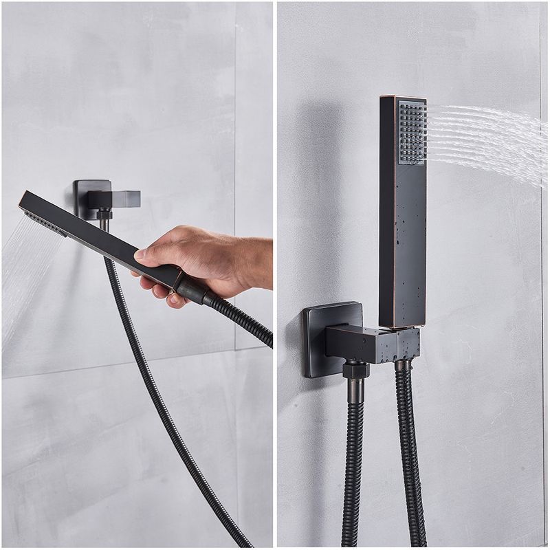 Casa si Gradina - Sanitare - Lavoar baie si accesorii - Baterii sanitare - Set baterie dus, Blackswan, Tip M3.17, model negru antichizat, dimensiune 40 cm - Infinity.ro