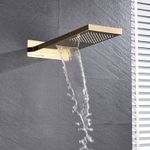 Casa si Gradina - Sanitare - Lavoar baie si accesorii - Baterii sanitare - Set baterie dus, Blackswan, Tip M198, model auriu lucios, 3 cai, display si cap de dus cu 2 moduri, dimensiune 55 cm - Infinity.ro