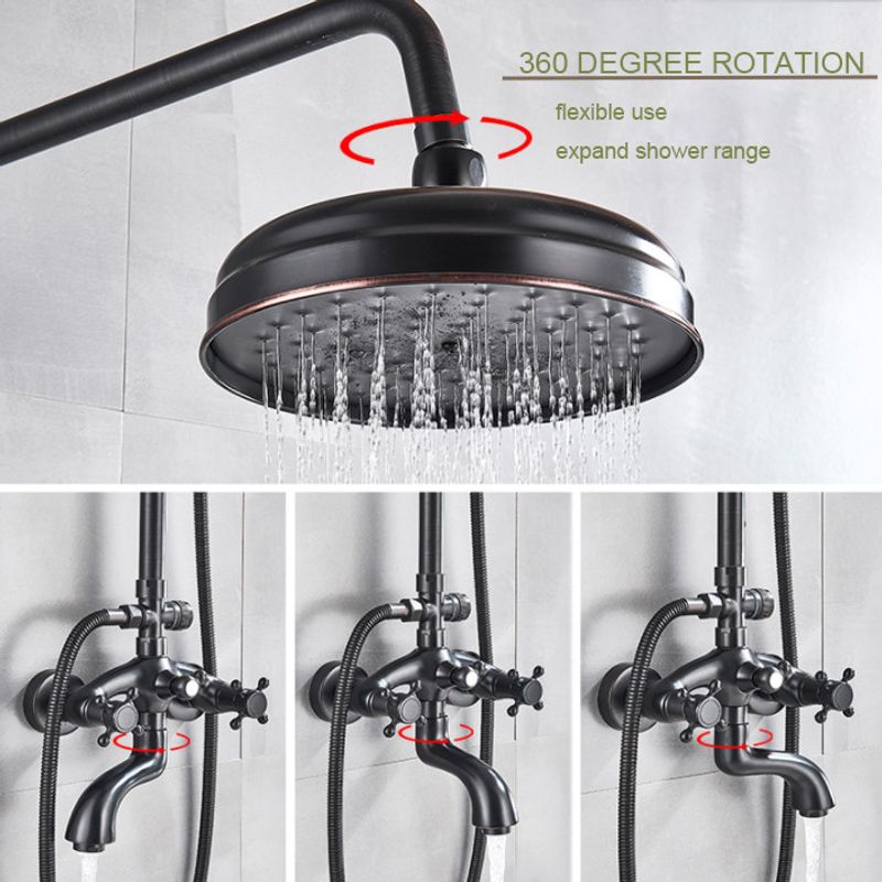Casa si Gradina - Sanitare - Cazi si cabine de dus - Coloane si seturi de dus - Baterie dus, Blackswan, Tip M17.2 ceramica alba, model negru antichizat, dimensiune 20 cm - Infinity.ro