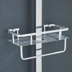 Casa si Gradina - Sanitare - Cazi si cabine de dus - Coloane si seturi de dus - Coloana dus, Blackswan, Tip M127, model crom lucios ajustabil, cu pipa mobila, dus presiune si etajera, dimensiune 25 cm - Infinity.ro