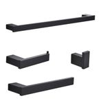 Casa si Gradina - Sanitare - Suporturi si accesorii baie - Suporturi baie - Set accesorii baie, Blackswan, Tip M1, 4 piese, model negru mat, dimensiune 61.5 cm - Infinity.ro