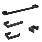 Casa si Gradina - Sanitare - Suporturi si accesorii baie - Suporturi baie - Set accesorii baie, Blackswan, Tip M9, 4 piese, model negru mat, dimensiune 62 cm - Infinity.ro
