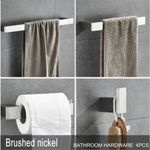Casa si Gradina - Sanitare - Suporturi si accesorii baie - Suporturi baie - Set accesorii baie, Blackswan, Tip M4, 4 piese, model nichel mat, dimensiune 60 cm - Infinity.ro