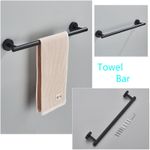 Casa si Gradina - Sanitare - Suporturi si accesorii baie - Suporturi baie - Set accesorii baie, Blackswan, Tip M17, 4 piese, model negru mat rotund, dimensiune 45 cm - Infinity.ro