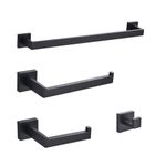 Casa si Gradina - Sanitare - Suporturi si accesorii baie - Suporturi baie - Set accesorii baie, Blackswan, Tip M5, 4 piese, model negru mat, dimensiune 60 cm - Infinity.ro