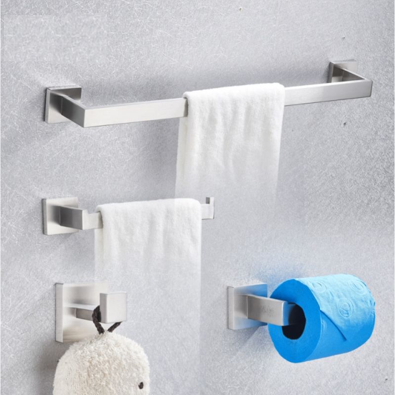 Casa si Gradina - Sanitare - Suporturi si accesorii baie - Suporturi baie - Set accesorii baie, Blackswan, Tip M8, 4 piese, model nichel mat, dimensiune 60 cm - Infinity.ro