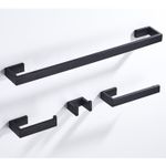 Casa si Gradina - Sanitare - Suporturi si accesorii baie - Suporturi baie - Set accesorii baie, Blackswan, Tip M9, 4 piese, model negru mat, dimensiune 62 cm - Infinity.ro