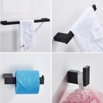 Casa si Gradina - Sanitare - Suporturi si accesorii baie - Suporturi baie - Set accesorii baie, Blackswan, Tip M1, 4 piese, model negru mat, dimensiune 61.5 cm - Infinity.ro