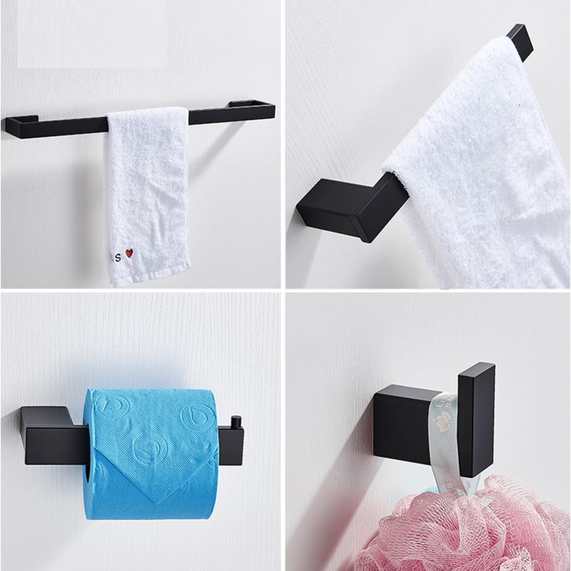 Casa si Gradina - Sanitare - Suporturi si accesorii baie - Suporturi baie - Set accesorii baie, Blackswan, Tip M1, 4 piese, model negru mat, dimensiune 61.5 cm - Infinity.ro