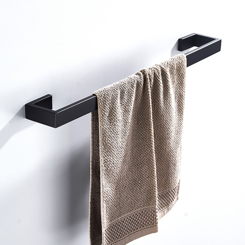 Casa si Gradina - Sanitare - Suporturi si accesorii baie - Suporturi baie - Set accesorii baie, Blackswan, Tip M9, 4 piese, model negru mat, dimensiune 62 cm - Infinity.ro
