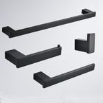 Casa si Gradina - Sanitare - Suporturi si accesorii baie - Suporturi baie - Set accesorii baie, Blackswan, Tip M1, 4 piese, model negru mat, dimensiune 61.5 cm - Infinity.ro