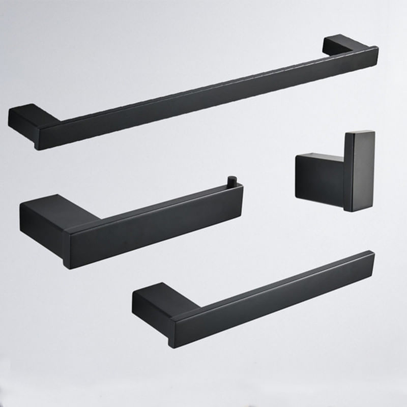 Casa si Gradina - Sanitare - Suporturi si accesorii baie - Suporturi baie - Set accesorii baie, Blackswan, Tip M1, 4 piese, model negru mat, dimensiune 61.5 cm - Infinity.ro