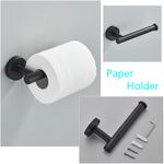 Casa si Gradina - Sanitare - Suporturi si accesorii baie - Suporturi baie - Set accesorii baie, Blackswan, Tip M17, 4 piese, model negru mat rotund, dimensiune 45 cm - Infinity.ro