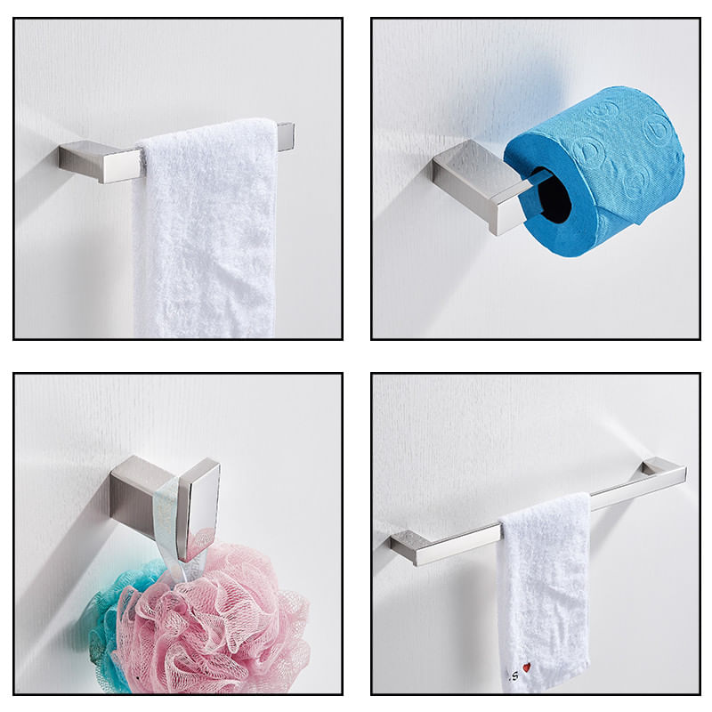 Casa si Gradina - Sanitare - Suporturi si accesorii baie - Suporturi baie - Set accesorii baie, Blackswan, Tip M3, 4 piese, model crom lucios, dimensiune 61.5 cm - Infinity.ro