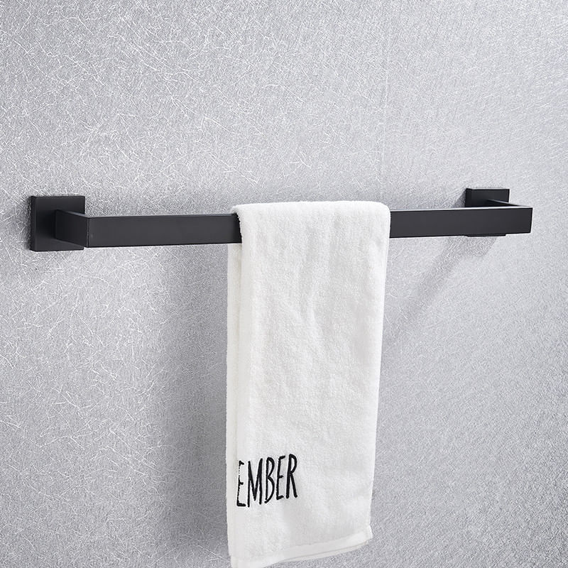 Casa si Gradina - Sanitare - Suporturi si accesorii baie - Suporturi baie - Set accesorii baie, Blackswan, Tip M5, 4 piese, model negru mat, dimensiune 60 cm - Infinity.ro