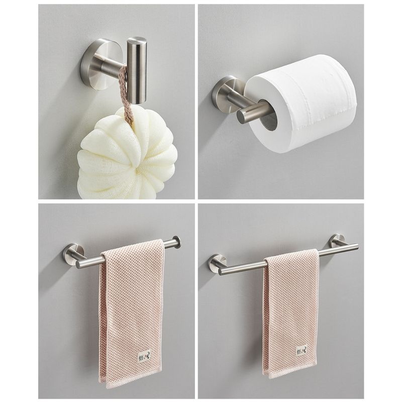 Casa si Gradina - Sanitare - Suporturi si accesorii baie - Suporturi baie - Set accesorii baie, Blackswan, Tip M20, 4 piese, model nichel rotund, dimensiune 45 cm - Infinity.ro