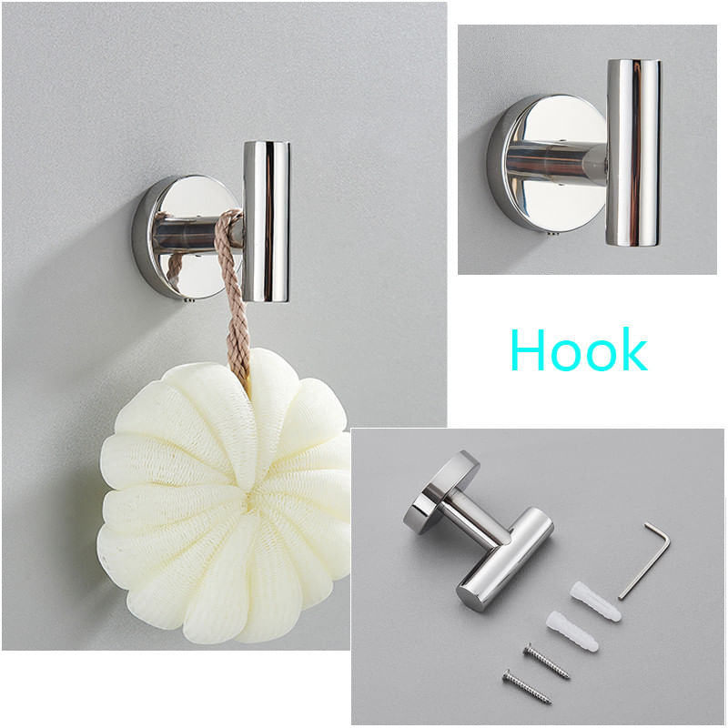 Casa si Gradina - Sanitare - Suporturi si accesorii baie - Suporturi baie - Set accesorii baie, Blackswan, Tip M18, 4 piese, model crom rotund, dimensiune 45 cm - Infinity.ro