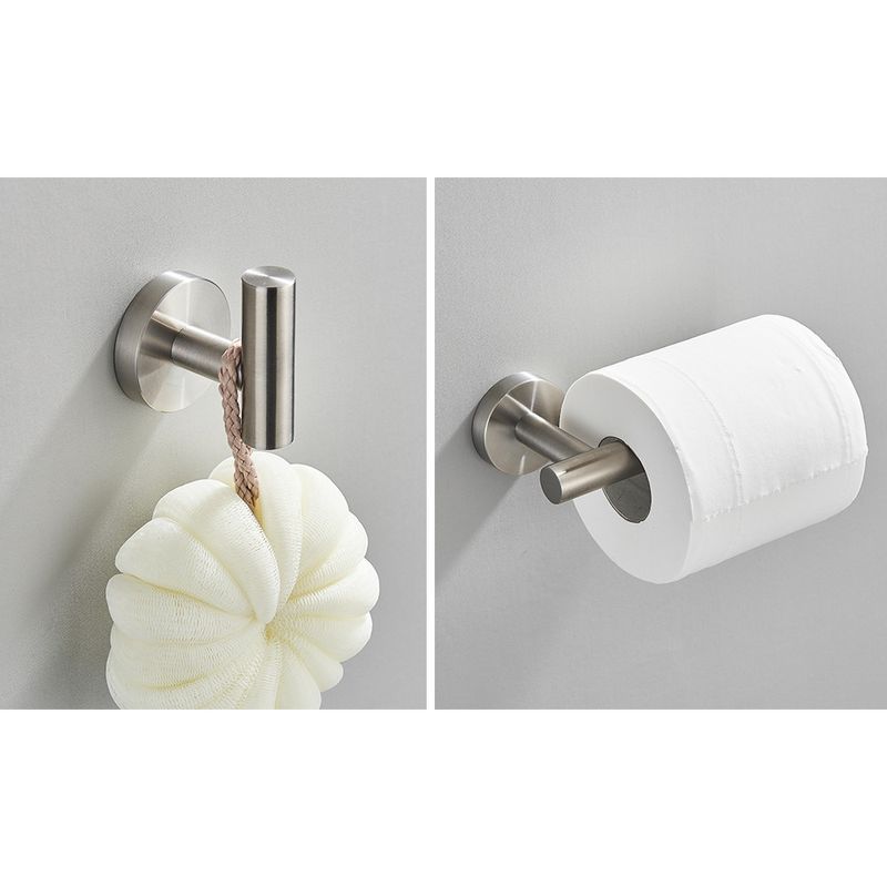 Casa si Gradina - Sanitare - Suporturi si accesorii baie - Suporturi baie - Set accesorii baie, Blackswan, Tip M20, 4 piese, model nichel rotund, dimensiune 45 cm - Infinity.ro
