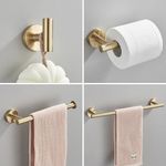 Casa si Gradina - Sanitare - Suporturi si accesorii baie - Suporturi baie - Set accesorii baie, Blackswan, Tip M19, 4 piese, model auriu mat rotund, dimensiune 45 cm - Infinity.ro