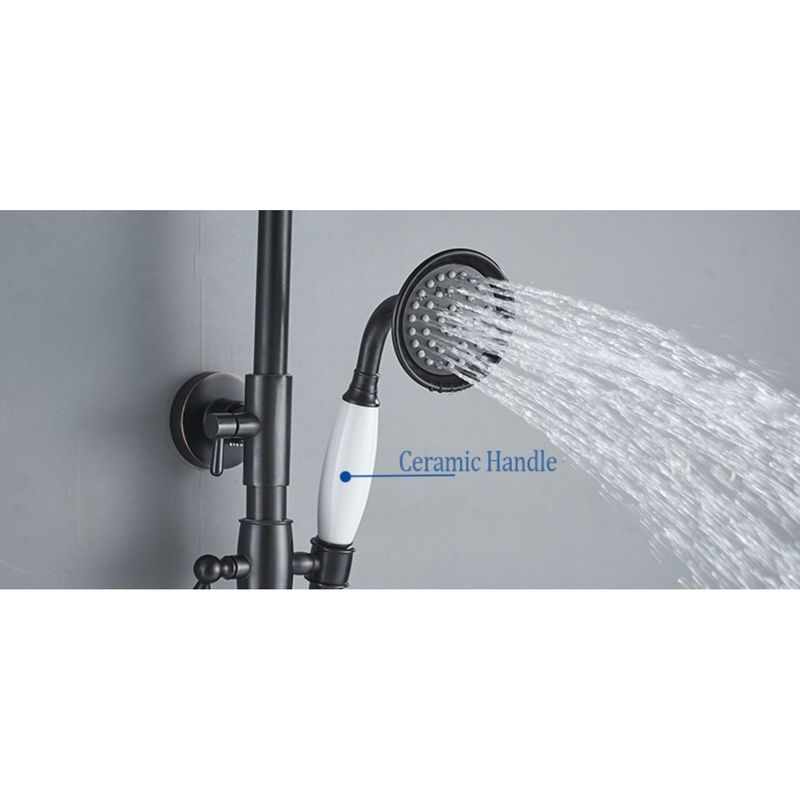 Casa si Gradina - Sanitare - Cazi si cabine de dus - Coloane si seturi de dus - Baterie dus, Blackswan, Tip M17.7 cu ceramica, model negru antichizat, dimensiune 20 cm - Infinity.ro
