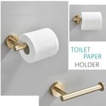 Casa si Gradina - Sanitare - Suporturi si accesorii baie - Suporturi baie - Set accesorii baie, Blackswan, Tip M19, 4 piese, model auriu mat rotund, dimensiune 45 cm - Infinity.ro