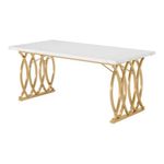 Casa si Gradina - Mobilier - Mese si birouri - Mese bucatarie si dining - Masa Blackswan Design, alb/auriu, imitatie marmura, 160 cm - Infinity.ro