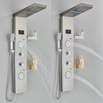 Casa si Gradina - Sanitare - Cazi si cabine de dus - Coloane si seturi de dus - Panel dus, Blackswan, Tip M6001, model nichel cu pipa cascada, LED si functii SPA, dimensiune 124 cm - Infinity.ro