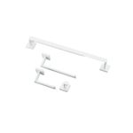 Casa si Gradina - Sanitare - Suporturi si accesorii baie - Suporturi baie - Set accesorii baie, Blackswan, Tip M32, 4 piese, model alb, dimensiune 40 cm - Infinity.ro