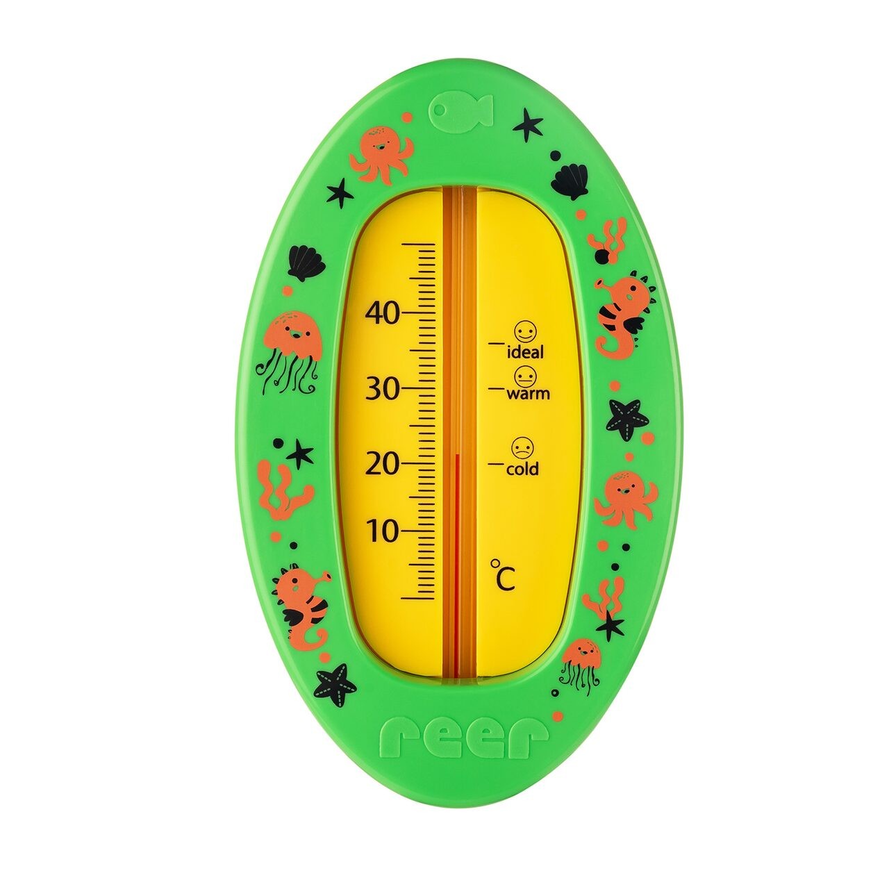 Termometru de baie pentru copii, fara mercur, fara BPA, 0+ luni, verde, Reer 24133
