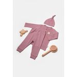Fashion, accesorii si bijuterii - Copii - Imbracaminte copii - Treninguri si compleuri copii - Set 3 piese:bluza, pantaloni si caciulita Bamboo, roz inchis, BabyCosy, 50% bumbac+50%bambus (Marime: 12-18 Luni) - Infinity.ro