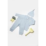 Fashion, accesorii si bijuterii - Copii - Imbracaminte copii - Treninguri si compleuri copii - Set 3 piese:bluza, pantaloni si caciulita Bamboo, bleu, BabyCosy, 50% bumbac+50%bambus (Marime: 6-9 luni) - Infinity.ro