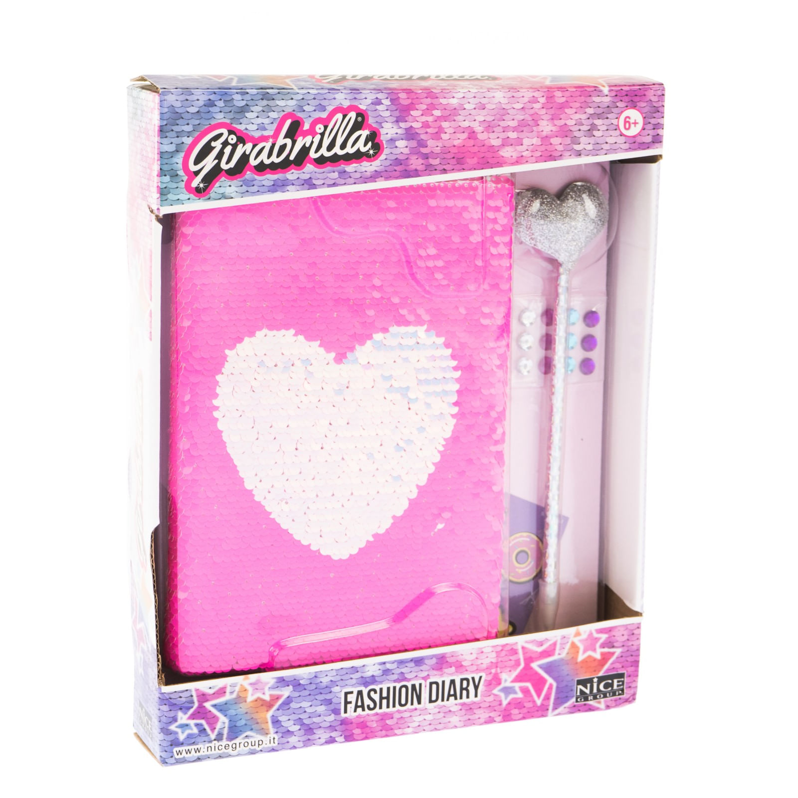 Jurnal Fashion Girabrilla ,   set jurnal cu paiete reversibile si pix