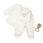 Fashion, accesorii si bijuterii - Copii - Imbracaminte copii - Treninguri si compleuri copii - Set bluza si pantalon, Bow, BabyCosy, 100%bumbac organic, Powder (Marime: 18-24 Luni) - Infinity.ro