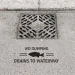 Casa si Gradina - Decoratiuni - DIY - Sabloane decorative pereti - Sablon Perete vopsire, tencuiala 0.7mm No Dumping Drains to Waterway Refolosibil, model MXSP7216, 700 x 700 mm, 0.70mm - Infinity.ro