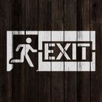 Casa si Gradina - Decoratiuni - DIY - Sabloane decorative pereti - Sablon Perete vopsire, tencuiala 0.7mm Exit Sign Refolosibil, model MXSP7231, 800 x 800 mm, 0.70mm - Infinity.ro