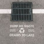Casa si Gradina - Decoratiuni - DIY - Sabloane decorative pereti - Sablon Perete vopsire, tencuiala 0.7mm No Dumping Drains to Lake Refolosibil, model MXSP7248, 100 x 100 mm, 0.70mm - Infinity.ro